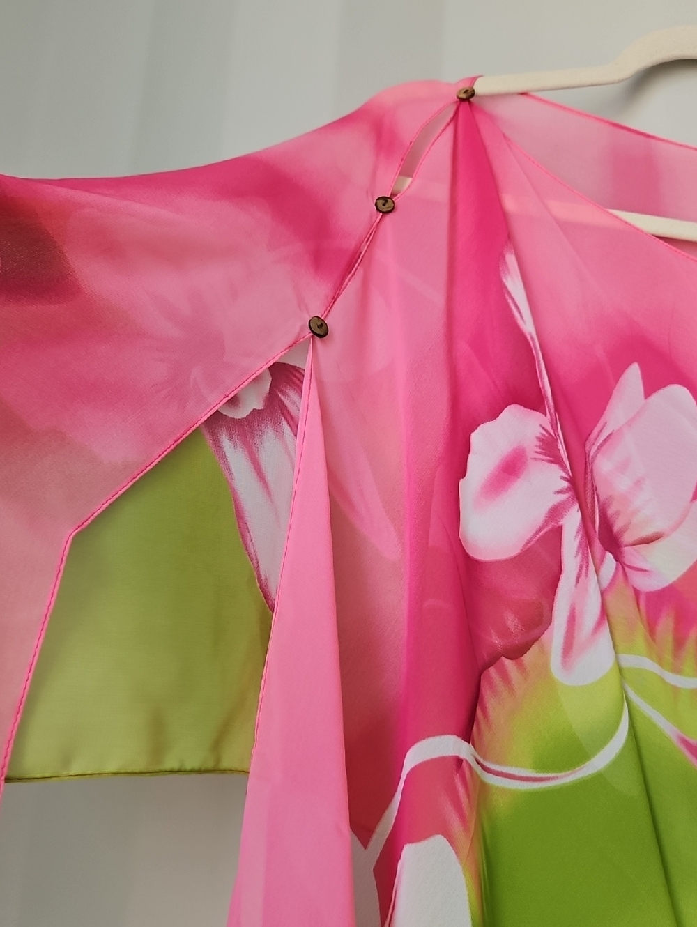 Pink & Lime Floral Scarf Wrap - Picture 5 of 5